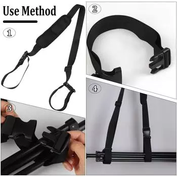 3 комплекта ремней для переноски пляжного кресла, сменный регулируемый ремень для переноски кресла, чёрный