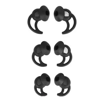 3 комплекта силиконовых насадок для ушей, профессиональное шумоподавление, удобные мягкие спортивные насадки для ушей чёрный