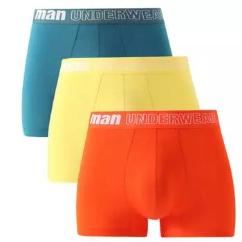 3 комплекта трусов для мальчиков ярких цветов, большие размеры, мужское нижнее белье, боксеры Homme, трусы, трусы из бамбукового волокна, ML XL 2XL 3XL 4XL 5XL 6XL 7XL M чёрный