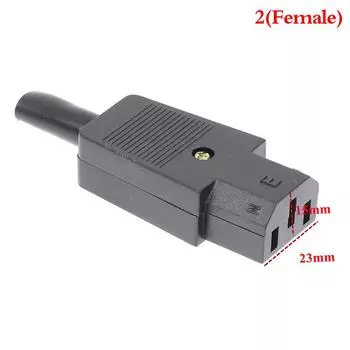 3-контактная розетка переменного тока, прямой кабельный разъем C13 C14, 16A, 250 В, гнездовой штекер 23*15mm