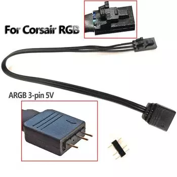3-контактный адаптер 5V RGB со стандартным ARGB, 20 см, для Corsair Lighting Node Pro
