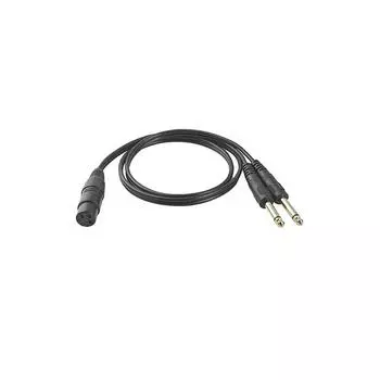 3-контактный кабель-разветвитель XLR (женский пол) к двум моно разъемам 1/4 (6,35 мм) (мужской) Стерео Y, 1 м