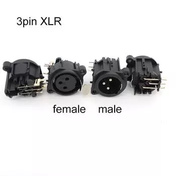 3-контактный разъем XLR Male Female для аудиопанели, крепление на шасси, 3-контактный разъем XLR для подключения питания, адаптер для пайки микрофона и динамика male