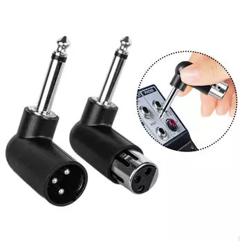 3-контактный XLR Female Male to 1/4 /6.35 мм угловой адаптер-соединитель Профессиональный Компактный Прочный