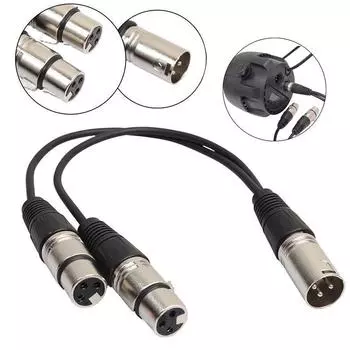 3-контактный XLR Male To Dual XLR Female Y Splitter Аудио Адаптер Кабель Для Микрофона as the picture