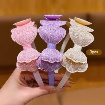 3 красочные повязки-банта простые и милые повязки, подходящие для ежедневных причесок