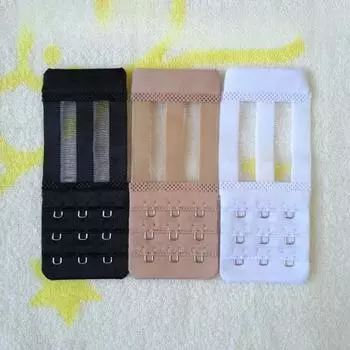 3 крючка 3 ряда бюстгальтер удлинитель пряжка 3 шт/комплект пряжка DIY бюстгальтер удлинитель ремень нижнее белье аксессуары регулируемый ремень для нижнего белья one size чёрный