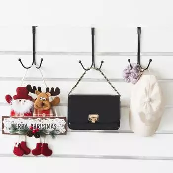 3 крючка для рождественского венка над дверью из нержавеющего металла с двумя крючками для одежды, головных уборов, более компактное решение для хранения L