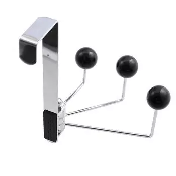 3 крючка за дверью, крючок для хранения, настенная подвеска для одежды, аксессуары для спальни, кухни, ванной комнаты One Size чёрный