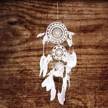 3 круга с перьями, настенное украшение, украшение