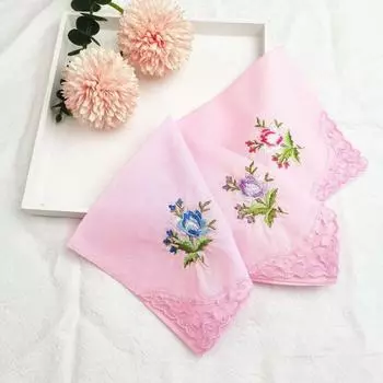 3 Кружевная вышивка по сверхнизкой цене Ханская одежда Носовой платок Small Embroidered pink 3