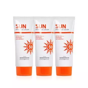 (3 куска) Крем для загара Foodaholic Multi Sun Cream 70 мл SPF50/PA+++, 3 шт.