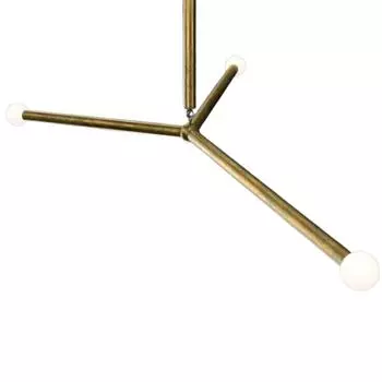 3 лампы Мини Современная матовая латунная люстра Sputnik светильник Потолочный светильник