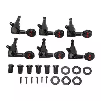 3 левых и 3 правых струнных ключа для настройки, полностью закрытая ручка, колки из цинкового сплава для акустической гитары