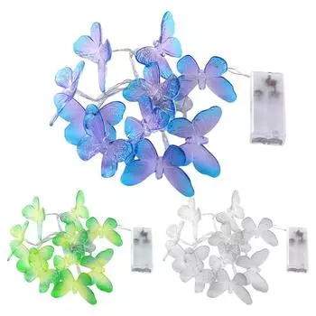 3 м 20 светодиодных гирлянд в виде бабочек Креативные гирлянды в виде бабочек Декоративные гирлянды в виде бабочек Для помещений и улицы A