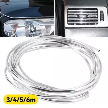 3 м/4 м/5 м/6 м кромка двери автомобиля царапина кондиционер автомобильный выход декоративная полоса сетка молдинг отделка протектор хром DIY U стиль 3M