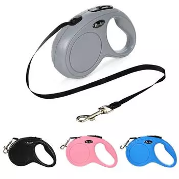 3 м 5 м поводок для собак из нейлона для маленьких и средних собак, кошек, для прогулок на открытом воздухе, автоматический выдвижной поводок для щенков, тяговый трос, принадлежности для мопсов 3m чёрный