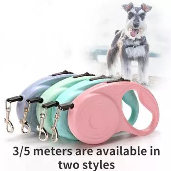 3 м 5 м выдвижной нейлоновый поводок для собак, уличная прогулочная веревка для щенков для собак, кошек, поводок для прогулок с противоскользящей ручкой, свинцовая рулетка, чихуахуа, бульдог 3m серый