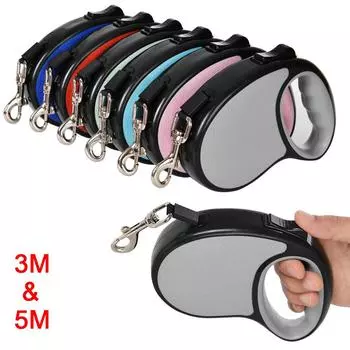 3 м 5 м выдвижной тяговый канат для домашних животных, автоматический гибкий поводок для собак для собак, тяговый веревочный поводок для кошек, инструмент для прогулок, бега, поводки для щенков, французский бульдог 3M синий