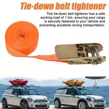 3 м Автомобильный храповой натяжитель для тяжелых грузов Металлическая пряжка Регулируемый натяжитель для крепления багажа Грузовой транспорт Пряжка для наружного багажа оранжевый