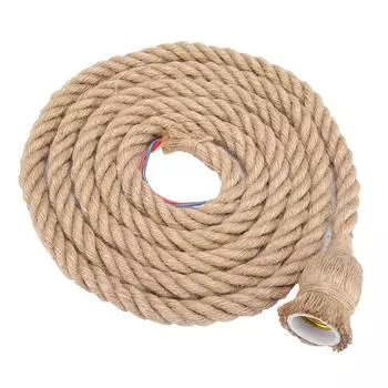 3 м E27 винтажный потолочный светильник из пеньковой веревки с основанием подвесного светильника с держателем лампы 85-265 В белый