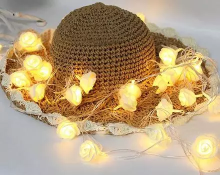 3 м гирлянда в виде розы ко Дню святого Валентина, гирлянда в виде цветочной феи, 20 светодиодных лампочек для вечеринки, свадьбы, Дня матери, дня рождения, Рождества 7cm белый