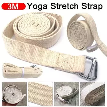 3 м ремень для йоги с D-образным кольцом, регулируемый ремень для спортзала, сопротивление веревки, пояс для ног, хлопковый фитнес-пояс для упражнений йоги
