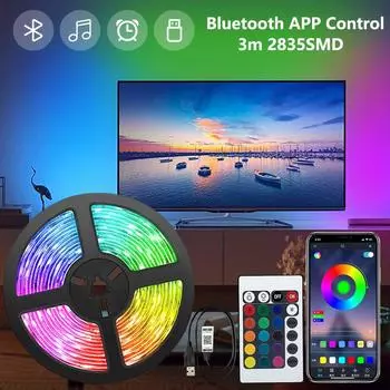 3 м RGB светодиодная лента 2835 Bluetooth App Control 5 В USB светодиодная лента Гибкая лента диодная лента для подсветки телевизора Декор комнаты