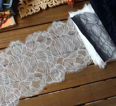 3 м в длину и 23 см в ширину, прозрачные тонкие ресницы, кружево, кружевная ткань «сделай сам», сетчатая кружевная ткань