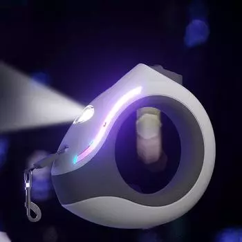 3 м выдвижной поводок для собак, светодиодный светильник, автоматический гибкий ремень для собак, щенков, кошек, поводок для собак, товары для домашних животных белый