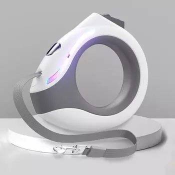 3 м выдвижной поводок для собак, светодиодный светильник, автоматический гибкий ремень для собак, щенков, кошек, поводок для собак, товары для домашних животных белый