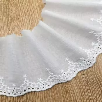 3 метра/лот 11 см шириной бежевая хлопковая ткань вышитые звезды/луна кружево ручная работа своими руками одежда ткань кружевные аксессуары бежевый