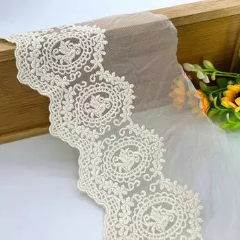 3 метра/лот 13 см шириной абрикосовое полое сеточное кружево трехмерная вышивка кружевная ткань DIY одежда жаккардовые аксессуары абрикосовый