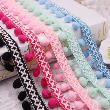 3 метра/лот 2,5 см в ширину Изысканное многоцветное шерстяное кружево с ленточными шариками своими руками для одежды в этническом стиле, аксессуары для домашнего текстиля, украшение из шерстяного кружева с шариками