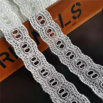 3 метра/лот 4 см шириной Белая полиэстеровая хлопковая нить перфорированное кружево носимая лента сетчатое кружево манжеты Лолиты воротник декоративные аксессуары 3meters белый