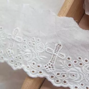 3 метра/лот 6 см шириной кружево из ткани ручной работы для одежды белое хлопковое кружево с прорезями кружево с вышивкой крестом в виде роз 3meters белый