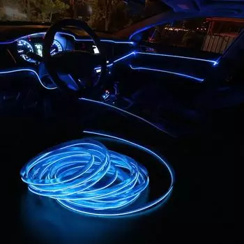 3 метра украшение салона автомобиля атмосфера окружающего света трубка гибкая светодиодная лента неоновая лампа светящаяся гирлянда полоски для салона автомобиля