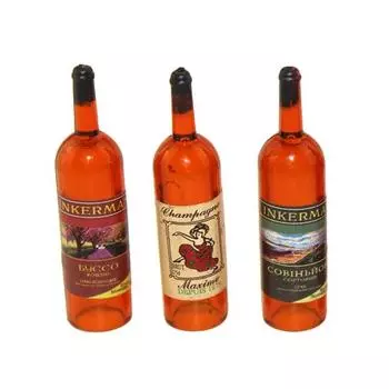 3 миниатюрных кукольных домика «Сказочный сад» имитируют пустую бутылку красного вина, детская игрушка