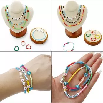 3 мм, 1 компл./упак., браслет из рисовых бусин с буквами, многоцветная однотонная коробка для красок, ожерелье из бисера «сделай сам», аксессуары 3mm 1set/bag