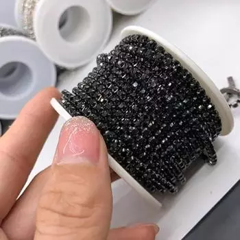 3 мм 1 рулон нейл-арта стразы металлическая цепочка серебряная основа драгоценные камни гель клей подвески маникюрные аксессуары DIY украшения для нейл-арта 3mm