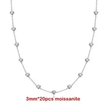 3 мм 2CTTW все муассанитовое ожерелье для женщин классическая пузырьковая ключичная цепочка тест пройден 100% ювелирные изделия из стерлингового серебра S925