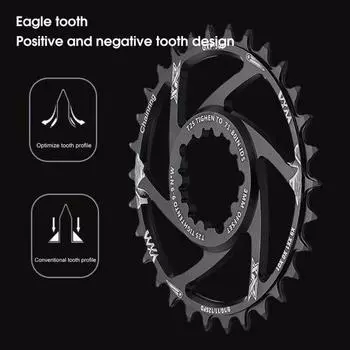 3 мм, 30T, 32T, 34T, 36T, 38T, 40T, велосипедная звездочка, положительный отрицательный зуб, компоненты с низким сопротивлением, высокопрочный велосипед, один диск для горного велосипеда 40 чёрный