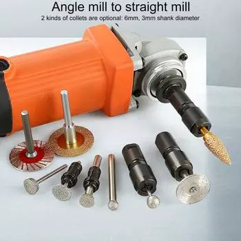 3 мм/6 мм шлифовальный патрон, ремонт резьбы, простая установка, угловая шлифовальная машина на прямой шлифовальный патрон для угловой шлифовальной машины 100, резьба M10 6 mm