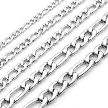 3 мм-7 мм мужская мода из нержавеющей стали, ожерелье-цепочка Фигаро, 18-26 дюймов 18 4mm