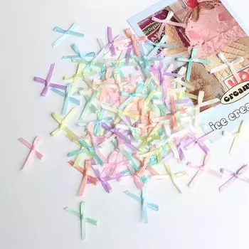 3 мм бант ручной работы своими руками материал аксессуары нижнее белье нижнее белье лента мини бант аксессуары Light color * 100 small bows in a pack