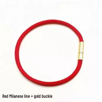 3 мм красный плетеный браслет в стиле миланского плетения - однослойный подарочный ювелирный подарок Milanese thread gold buckle красный