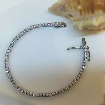 3 мм круглый циркон 925 пробы серебряный регулируемый браслет на заказ модные ювелирные изделия белый