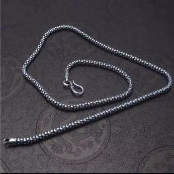 3 мм новое ожерелье с чешуей дракона для мужчин и женщин серебряные украшения серебряное ретро платье для пар 51CM