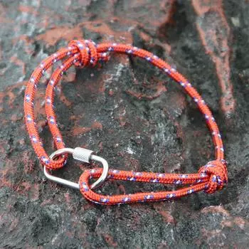 3 мм парашютный шнур браслет мужчины женщины нержавеющая сталь кольцо застежка регулируемый открытый ручной плетеный веревка ювелирные изделия студенты зелёный