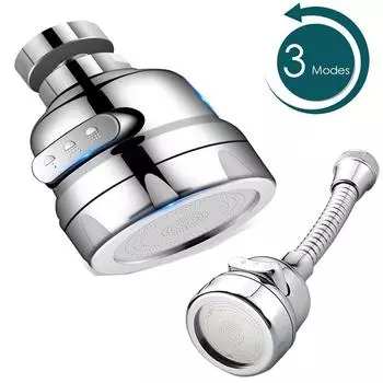 3 Mode Faucet Adjustable Booster Faucet Aerator Moveable Flexible Tap Head Shower Diffuser Rotatable Nozzle Kitchen Accessories